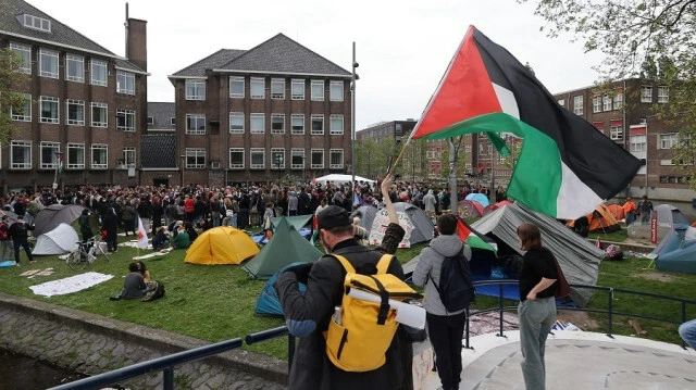 Mahasiswa Belgia Belanda pro-Palestina